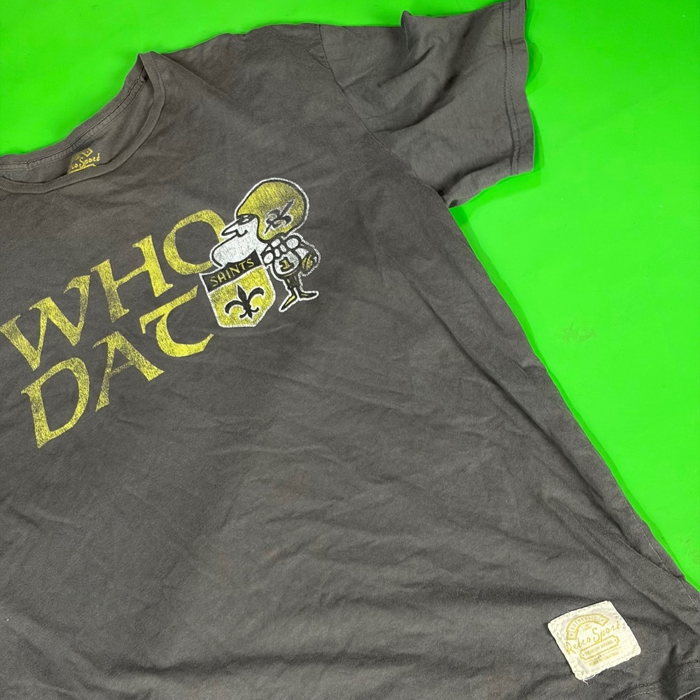 New Orleans Saints Retro Sport Who Dat T-Shirt Mens XL Gray Reebok Graphic Tee